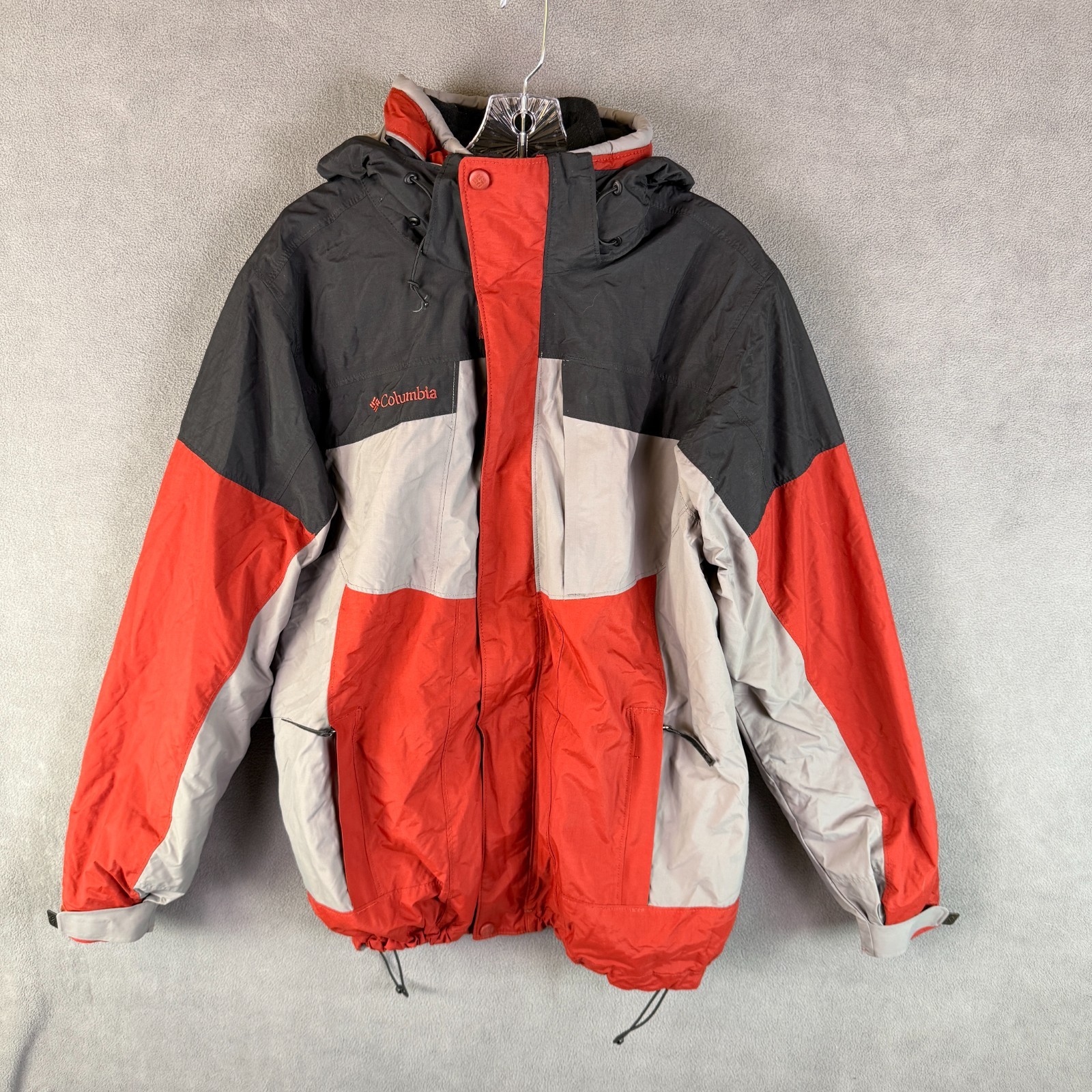 Columbia Bugaboo Mens Jacket Vintage Y2K Interchange 3-in-1  Medium Red/Gray