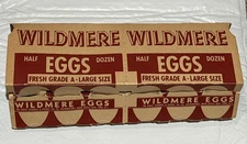 Vintage WILDMERE EGGS Half Dozen Carton (2) Fresh Grade A Large EMPTY  A.P & T.