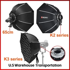 Triopo 65cm/90cm/120cm Foldable Octagon Grid Softbox For AD200ProII V1 TT,Bowens
