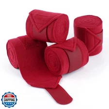Y.J TAILS Horse Polo Wraps 2.5m Soft Fleece Polo Wraps Equestrian Leg Bandage