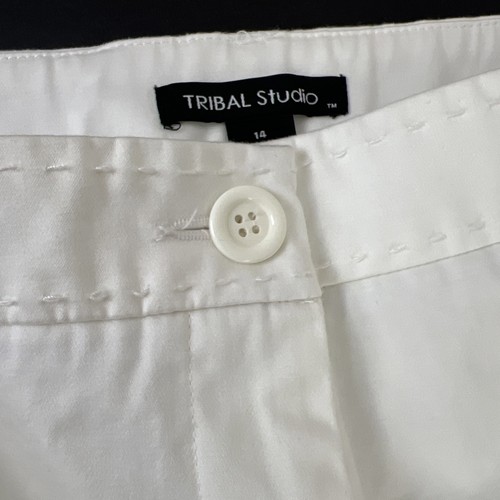 Tribal Damengröße 14 Flatten It Überziehhose weiß Stretch Knopf Reißverschluss Taille - Bild 6 von 12