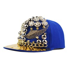 Cappello uomo rivetto a punta gangster rock star rapper punk metallo catena hip hop berretto