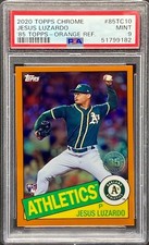 2020 Topps Chrome Jesus Luzardo 1985 Orange Refractor RC SP 10/25 #85TC10 PSA 9