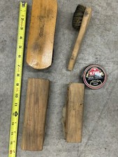 VTG Horse Hair shoe shine wood handled brush Empire Brushes Lot