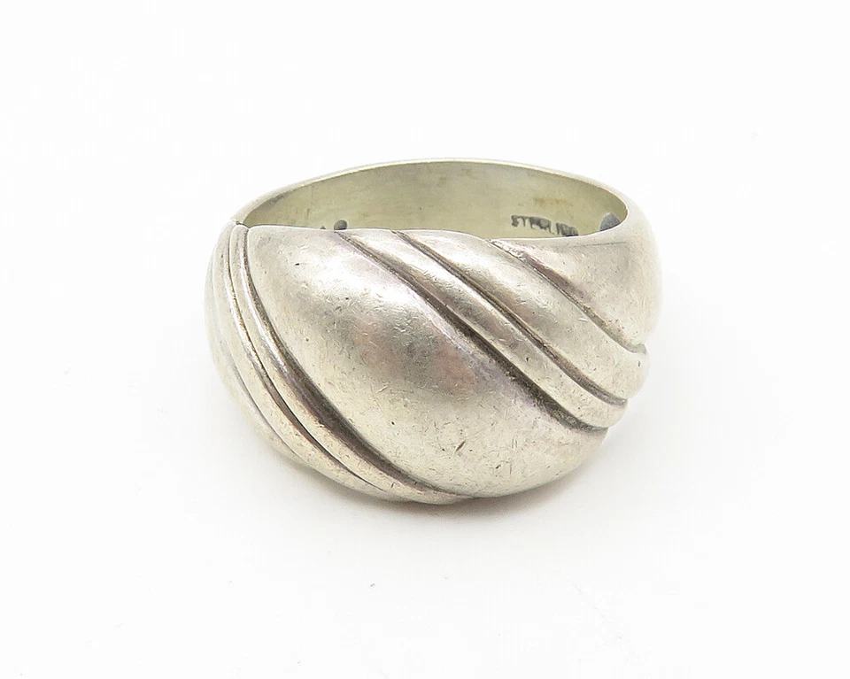 Anillo KABANA 925 Plata Esterlina Vintage Brillante Cúpula Banda Talla 10 RG11375 Foto 2 de 4