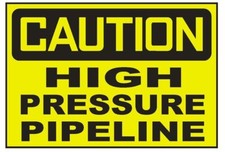 Caution High Pressure Pipeline Sticker Safety Decal Sign D719