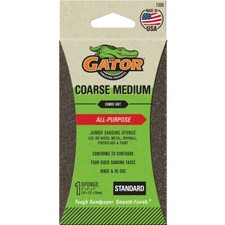 NEW GATOR 7308 Jumbo Sanding Sponge, Coarse/Medium, 36/60-Grit, 3 x 5-In 4474557
