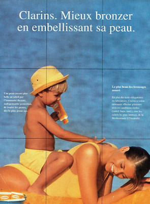 Werbung Advertising 1023 1994 Clarins Sonnencremes Produkte