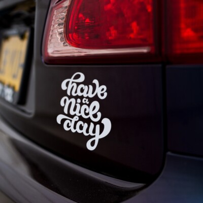 Have A Nice Day Aufkleber, Auto Vinyl Decal Sticker, Love Peace Auto Caravan Sticker