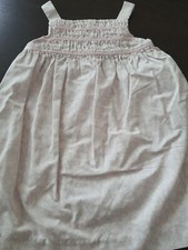 Janie and Jack VTG 3 6 M pink smocked Summer dress LINED FLOWERS SMOCKED