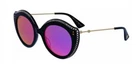 Gucci GG0214S 002 LIPS Crystal Strass Gold Black / Multi Color Mirror Sunglasses