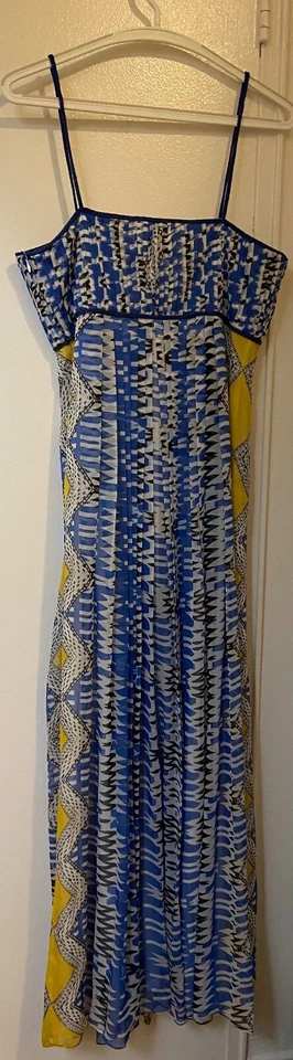 Maxi Vestido Anthropologie Ranna Gill Sunburst Azteca Cuentas Gasa Talla Grande Foto 3 de 4