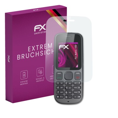 atFoliX Glasfolie für Nokia 100 Displayfolie 9H Schutzpanzer Displayschutzfolie