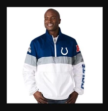 Official NFL Indianapolis Colts G-III Mens No Huddle Packable Windbreaker Jacket