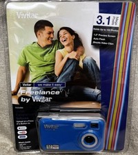 Vivitar ViviCam 38 3.1 Megapixel Digital Camera Blue Shoots Video New Vintage