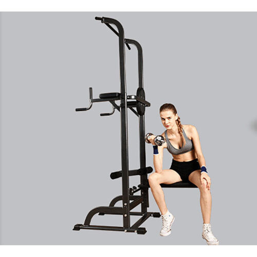 Fitness Station Tower Dip Bar Home Gyms Pull Up Stand Multi Function w/FID Bench - Picture 9 of 11