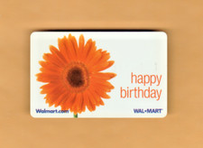 Collectible 2004  Walmart Gift Card - Happy Birthday Orange Flower - No Value