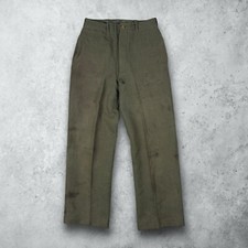 Vintage 40s Wool Gabardine WWII Button Fly Trouser Pants US Military Size 28x28