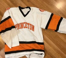Vintage 80s Princeton Tigers Ivy League Pro Joy Andre Faust Hockey Jersey Size M