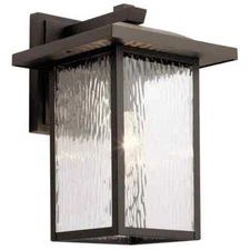 KICHLER Capanna 16 in. 1-Light Olde Bronze Outdoor Hardwired Wall Lantern Sconce