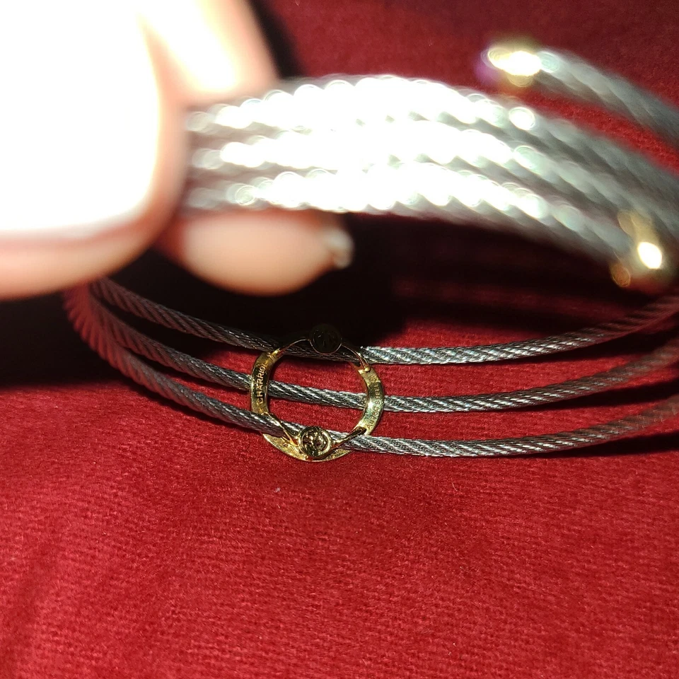 Brazalete Brazalete con Cable de Acero Cuarzo Ahumado Diamante Oro 18K Charriol $1,750 Foto 3 de 3