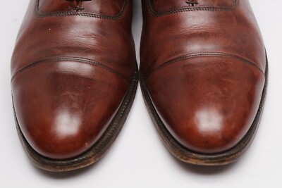 VTG Cheaney Tweed Mens Oxford Dress Shoes 11 D Brown Leather  display picture 1