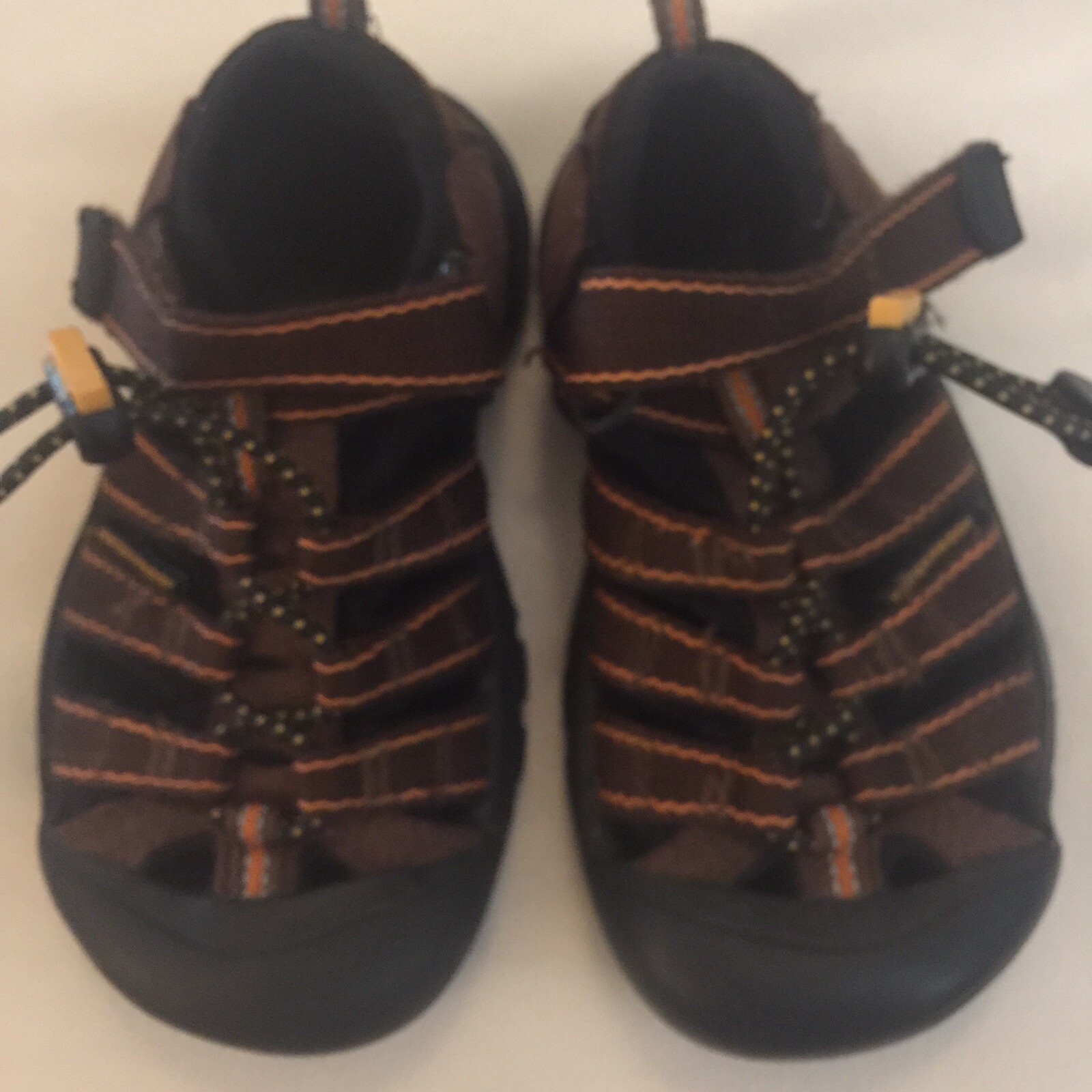 Scarpe da trekking acquatico Keen Newport marrone arancione ragazzi bambini 10 sandali impermeabili