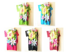 KG79 Floral Batik Hand Painted Kaftan Caftan Kimono Tunic Maxi Dress up to 7X