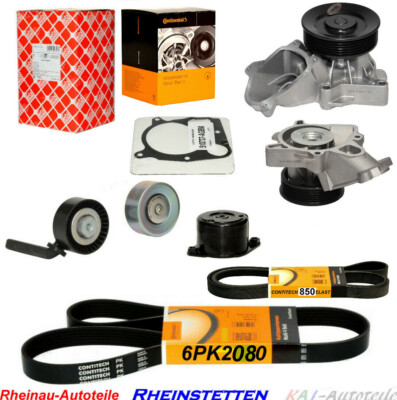 CONTI 6PK2080+4PK850ELA Keilrippenriemensatz+CONTI WAPU 5 E60 E61 7 E65 E66 E67 