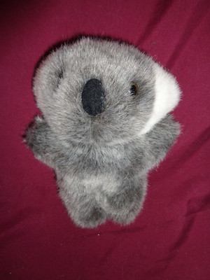 Bear Koala small gray standing 6'' stuffed plush fuzzy nose white ears 
