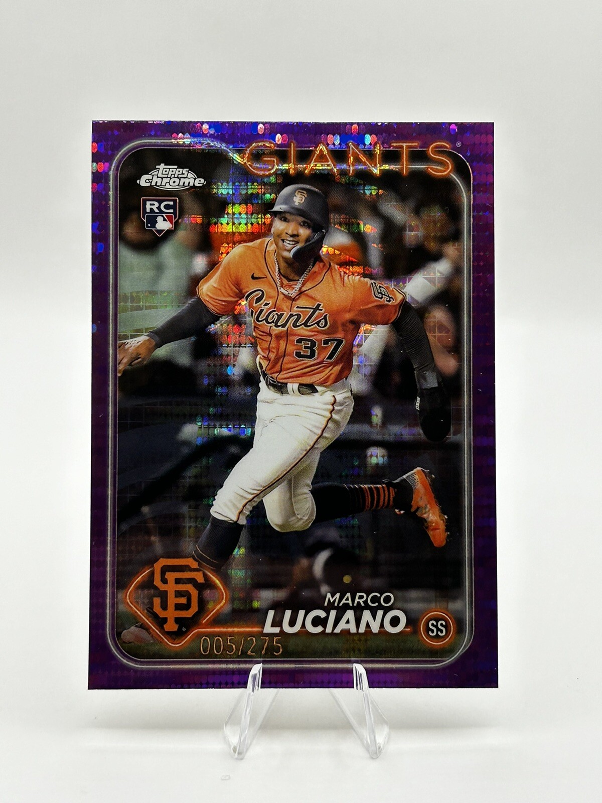MARCO LUCIANO 2024 TOPPS CHROME #210 PURPLE Sonar REFRACTOR RC /275