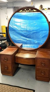 Vintage Vanity Dresser Desk With Mirror Mahogany Association All Original Ebay
