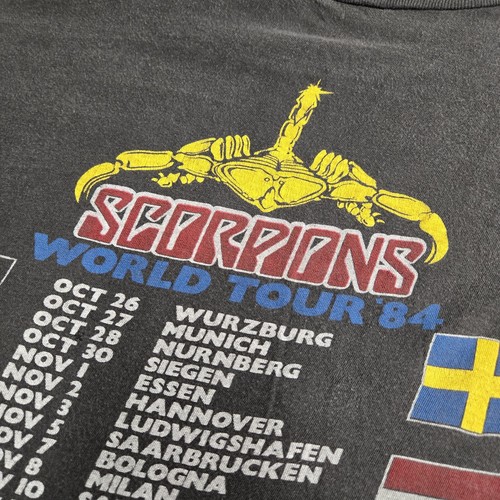 Vtg 1984 Scorpions World Tour T-Shirt L Love At First Sting Black Euro Band 80s - Picture 13 of 15