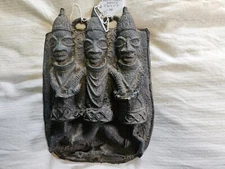 Benin bronze wall plaque, Nigeria, Africa, replica, 13 ½”(W) x 11” (H), C
