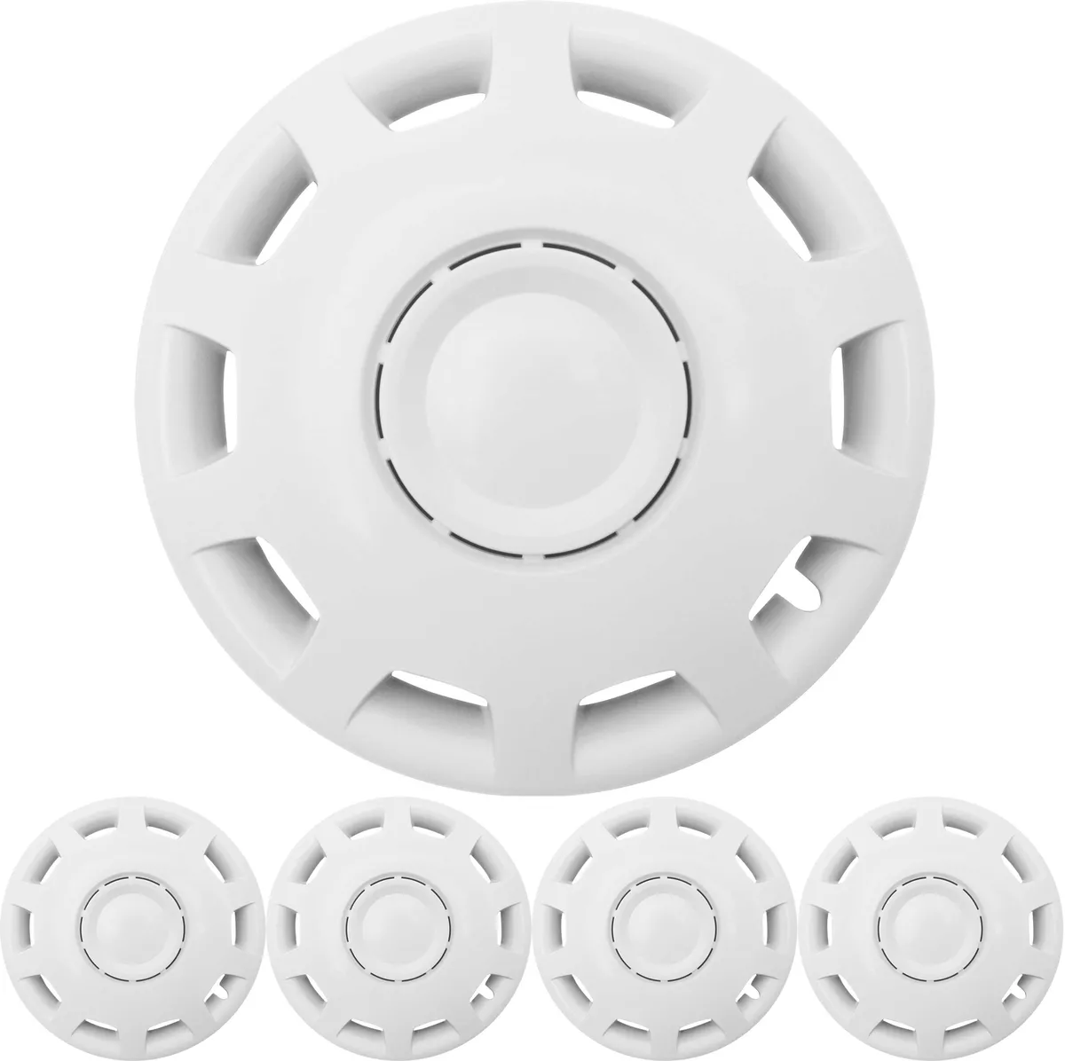 16 Inch 4x Premium Design Hubcaps Granite IN White eBay
