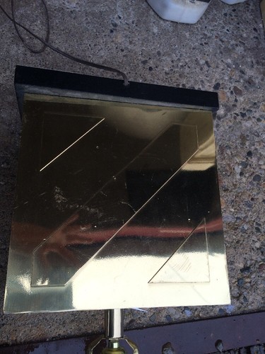 Retro 1960S Paul Evan Style Gold Square Metal Patched Large Table Lamp Base - 第 4/4 張圖片