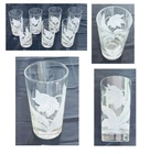 Vintage Federal Glass Tumblers 12 oz. WHITE FLOWER Clear 7-Piece Set