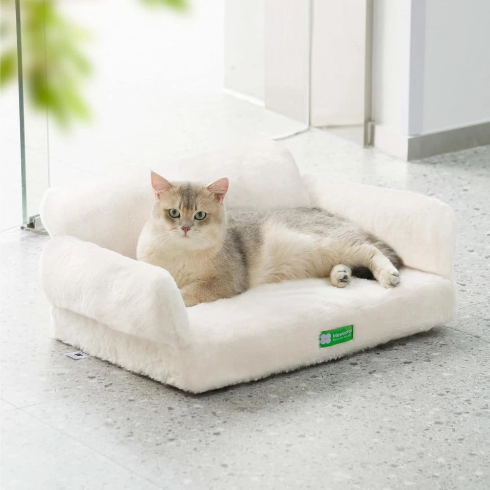 Mewoofun Cat Bed Cats Pet Couch Bed Washable Cat Bed Fluffy Warm Dogs Cats Sofa - Image 2 of 4