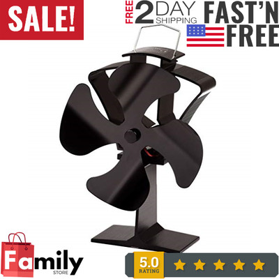 Tomersun 4 Blades Heat Powered Stove Fireplace Fan For Home Wood