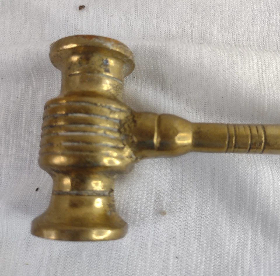 Auctioneer Hammer Solid Brass Auctioneers Gavel Hammer 15cm 228g Antique Org - Image 3 of 4