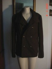Jacket By Jinix Chocolate Brown Double Breasted Peacoat Style Size Xl New