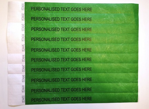 100 Personalised Paper Wristbands Tyvek Birthday Halloween Party Event Ticket - Picture 10 of 46
