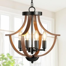 Farmhouse Chandelier,4-Light Modern Hanging Pendant Lighting,Rustic Vintage Ceil