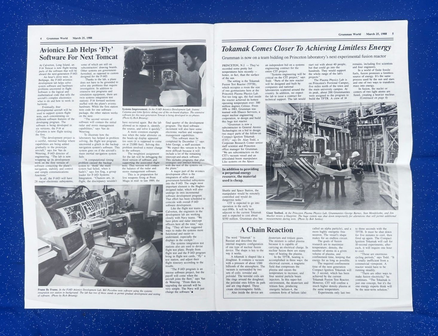 Vintage Grumman World Newsletter 1988 NASA Employee Magazine Master Builder