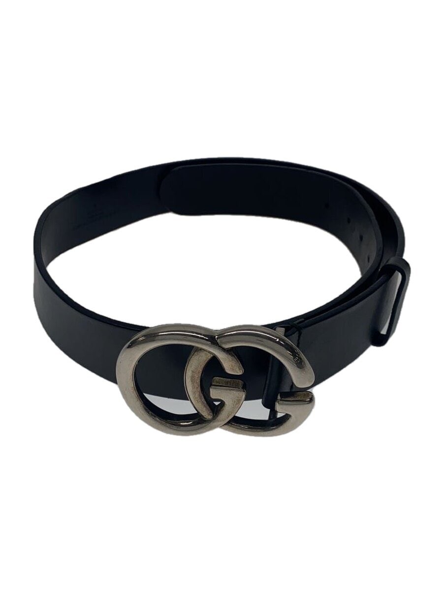 GUCCI GG logo black leather belt for men 259982