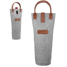 Wine Carrier Bag Insulated 1 Bottle Cooler Protection Carrying Tote Travel