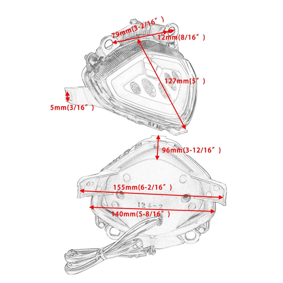 Rear Integrated LED Tail Light Turn Signal For HONDA CB500X CB500F CBR500R 13-15 - Image 3 of 4