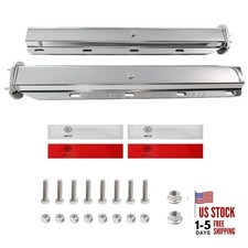 Straight Spring Loaded Mud Flap Hanger Bracket Set 2.5" Bolt Spacing 2 Chrome