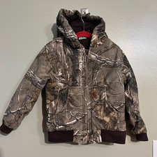 Carhartt Camo Jacket Boys Hooded Realtree Insulated Canvas Outdoor 6