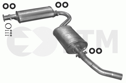 Silencieux échappement Fiat Ducato II Bus 1.9 D 2.0 2.5 D 1994-2002 ligne complète